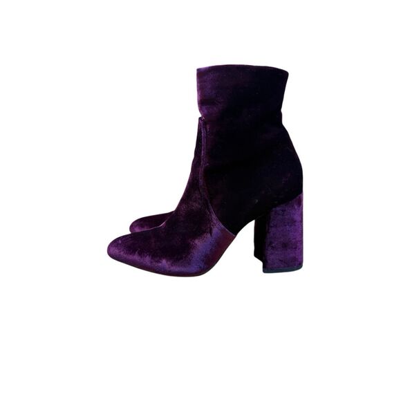 Steve Madden Velvet Boots Women 9M Purple Block Heel - Picture 8 of 9
